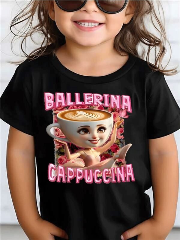coffee printed black tshirt